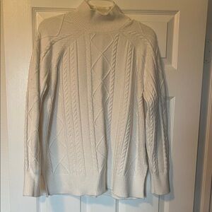 Philosophy Ribbed White Turtleneck Sweater